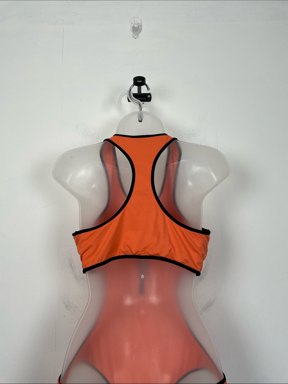 Melissa Odabash Cutout Orange Racerback Women's One-Piece Swimsuit 1/2 Zip Front - Picture 7 of 9